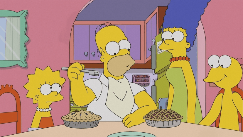 Homer and Graggle eating pie