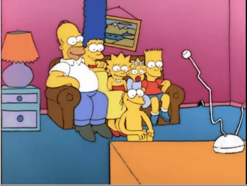 Simpsons on couch with Graggle